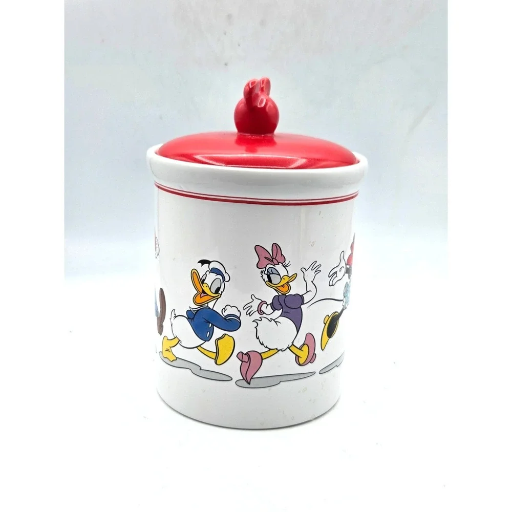 Disney Mickey & Friends‎ Cookie Jar With Red Mickey Ears Lid - Lid Seals